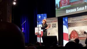 Sarah Palin speaking at the Freedom Summit back in January