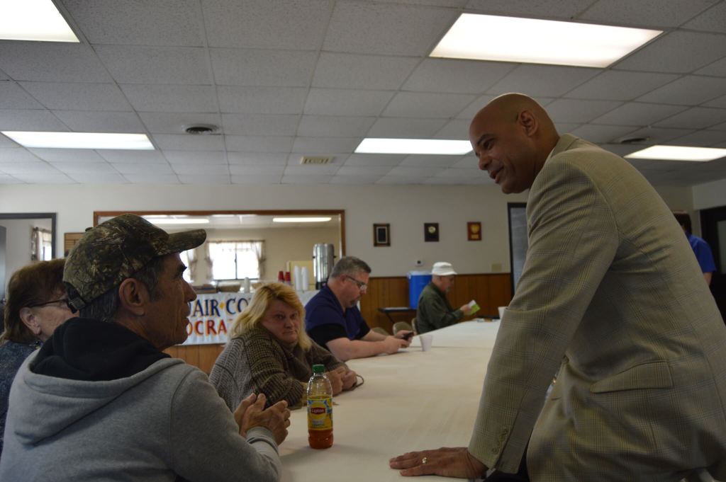 Adams talks with Adair activists