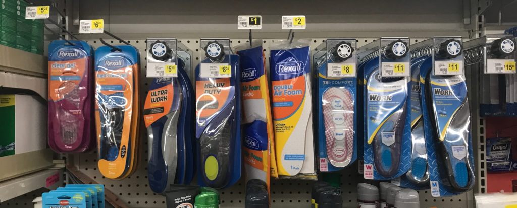 Mt. Ayr Dollar General's selection of shoe insoles