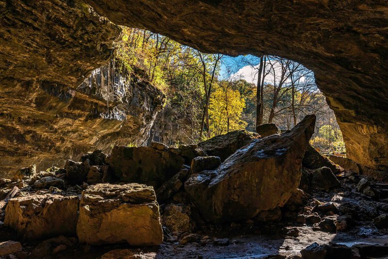 Maquoketa Caves State Park, one of the best road trips to see Iowa's fall colors